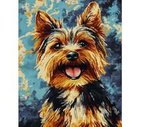FanZheZhe Cross Stitch Kit with Fabric DIY Embroidery Kits for Beginners Children & Adults with Counted Embroidery Needlepoint Home Decor Gift Animal Dog 11Ct40X50Cm