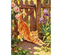 FanZheZhe Cross Stitch Kits for Adults Beginners 11 Count Counted Stamped Pre Printed Cross Stitch Embroidery Kits DIY Home Decoration Cats 40x50cm