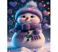 FanZheZhe DIY Easy Cross Stitch Kits for Adults Beginners Snowman Wearing a hat Counted Embroidery Needlepoint Kits Home Decor 16x20 Inch