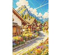 FanZheZhe Easy Printed Cross Stitch Kits for Beginners Suitable for Adult Beginners, Entry-Level and Advanced Simple Cross Stitch Pattern Set Needlework Landscape 11ct40x50cm