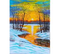 FanZheZhe Embroidery Kit for Beginners, Cross Stitch Kits for Adults, Beginners Embroidery Kit, Embroidery Set, Including Fabric with Prints, Threads, Needles, Landscape40X50Cm