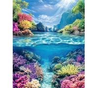 FanZheZhe Embroidery Kit for Beginners, Cross Stitch Kits for Adults, Beginners Embroidery Kit, Embroidery Set, Including Fabric with Prints, Threads, Needles, Dog and Butterfly40X50Cm