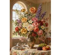 FanZheZhe Embroidery Kit for Beginners, Cross Stitch Kits for Adults, Beginners Embroidery Kit, Embroidery Set, Including Fabric with Prints, Threads, Needles, Fairy Tale Town40X50Cm