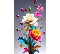 FanZheZhe Embroidery Kit for Beginners, Cross Stitch Kits for Adults, Beginners Embroidery Kit, Embroidery Set, Including Fabric with Prints, Threads, Needles, Romantic Roses40X50Cm