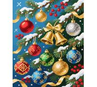 FanZheZhe Embroidery Kit for Beginners, Cross Stitch Kits for Adults, Beginners Embroidery Kit, Embroidery Set, Including Fabric with Prints, Threads, Needles, Cute Little Deer, Christmas Tree40X50Cm