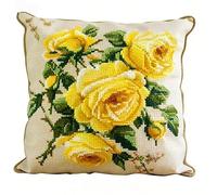 FanZheZhe Stitch Pillow with Rose, 11ct45x45cm, Tapestry Pillow kit Stitch Set for Living Room Sewing Supplies Adults Beginners Gift
