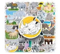 FANZHII-50 Pcs Rhino Animal Cartoon Luggage Stickers Personality Trend Graffiti Laptop Car Waterproof Sticker