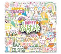 FANZHII-50 Pieces Easter Holiday Cartoon Stickers Waterproof Cute Rabbit Thermos Mug Handbook Stationery Laptop Sticker