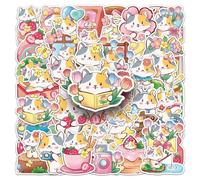 FANZHII-50 Spring Kitten Stickers Cartoon Animals Cute Waterproof Little Mochi Sticker