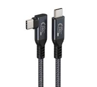 Faodzc 0.6m Right Angled USB 4 Cable, 240W PD 3.1 40Gbps 8K Braided L Shaped Type C Lead Compatible with Thunderbolt 4, MacBook Pro, Steam Deck