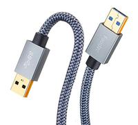 Faodzc 20 ft USB 3.0 A Male to A Male Cable,USB 3.0 to USB 3.0 Cable Nylon Braid USB Male to Male Cable Double End USB Cord Compatible with Hard Drive Enclosures, DVD Player, Laptop Cool