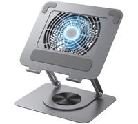 Faodzc 360° Rotating Laptop Cooling Pad with Detachable Fan & 4 USB 3.0 Hub, Heavy-Duty Iron Computer Riser, Compatible with MacBook, Compatible with Dell, Fits 10-17" Laptops