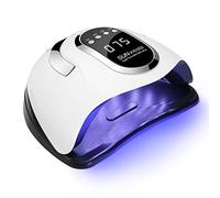 FAOKZE LED UV Nail Lamp, 180W, 66 LED, 4 Timer Modes, Auto Sensor, Suitable for All Gel Nail Polish, White, Acrylic