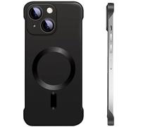 FAOMSEBS Magnetic Rimless Case for iPhone 15 Compatible with MagSafe [Camera Lens Protection] (Bare Metal Feeling) Magnetic Thin Protective Case for iPhone 15 Rugged Case, 1
