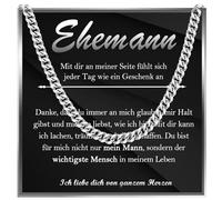 FAOMZQ Gifts for Men, Stainless Steel Chain for Him, Necklace Gift for My Husband, Boyfriend, Brother, Son, Dad, Bonus Dad, Chain Gift for Father's Day, Birthday, Valentine's Day, Anniversary