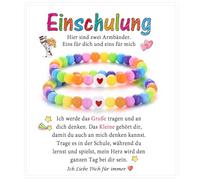 FAOMZQ Gifts for School Enrolment, First Day of School Gifts for Girls, Mother Daughter Bracelet Set for 2 for Back to School, Gift for Beginners to School, Daughter, Granddaughter, Niece, Sister