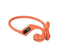 FAOONNMY Open-Ear Wireless Headphones Bluetooth 5.3, IPX6 Waterproof Wireless Sports Headset Hanging Ear, Lightweight Stereo Running Earphone Sweat Resistant for Jogging Cycling Hiking Orange