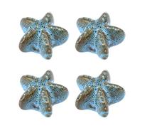 Faotup 4PCS 1.72Inch Blue Ceramic Starfish Knobs,Ceramic Animal Knobs,Starfish Drawer Knobs,Starfish Dresser Knobs,1.72×1.72×1.32Inch