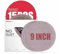 Faoyoon 9 Inch Sanding Disc Drywall Sandpaper, Dust Free Sanding Drywall Sander Pads, 15 Pack Assortment 80 | 120 | 220 | 320 | 600 Grit