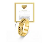 FAOYUDAWEI Fidget Spinner Ring for Women, Just Breathe Hope Rings, Stainless Steel Anxiety Women's Ring for Inspirational Stress Relief for Easter Birthday Valentine's Day Jewelry Gift for Her