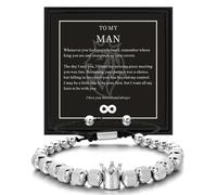 FAOYUDAWEI To My Man Bracelet Adjustable Straighten Your Crown Bracelets Mens Gift Ideas Husband Anniversary Birthday Christmas Valentine Gifts From Wife Girlfriend with I Love You Forever And Always