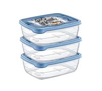 Faozo Pack of 3, Hobby Trend Food Storage Containers, Airtight Plastic Boxes with Lids, Assorted Colours, Kitchen Storage (1.2 Litre)