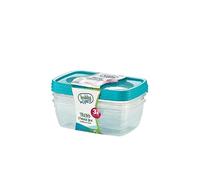 Faozo Pack of 3, Hobby Trend Food Storage Containers, Airtight Plastic Boxes with Lids, Assorted Colours, Kitchen Storage (1.2 Litre)
