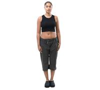 Faozo® Womens Italian Turn-Up Magic Shorts Knee Length 3/4 Cropped Trousers with Side Pockets Summer Short Pants (Dark Grey, 10-14)