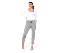 Faozo® Women's Plain Magic Italian Trousers - Ladies Summer Yoga Pants Active Casual Stretchy Joggers Pant (Grey, 16-20)