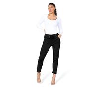 Faozo® Women's Plain Magic Italian Trousers - Ladies Summer Yoga Pants Active Casual Stretchy Joggers Pant (Black, 10-14)