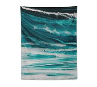 FAPCW Dark Teal Ocean Waves Tapestry Tapestry Wall Tapestry for Bedroom Home Wall Room Decor 30"x40"