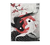 FAPCW Japanese Style Koi Yin Yang Art Tapestry Tapestry Wall Tapestry for Bedroom Home Wall Room Decor 30"x40"