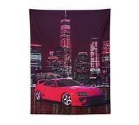 FAPCW Jdm Car Tapestry Red Supra Synthwave Tapestry Wall Tapestry for Bedroom Home Wall Room Decor 30"x40"