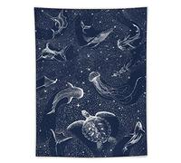 FAPCW Shark Whale Turtle Cosmos Tapestry Wall Tapestry Art for Home Decorations Dorm Decor Living Room Tapestry 60"x80"