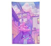 FAPCW Vaporwave Girl City Purple Tapestry Decor Wall Cloth Lovely Home Bedroom Decorative HD Print Tapestry 40"x60"