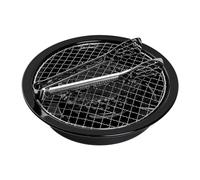 FAPEND Korean Cookware Aburi Stove Top Grill Pan for Cooking Stove BBQ Yakiniku, Black, With a Built-in Water Pan | Free 304 Stainless Steel Barbecue Tongs (Made in Japan)