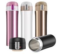 FAPPEN Double Walled Vacuum Flask Thermo, 500ml Stainless Steel Insulated Water Bottle, Flask for Hot and Cold Drinks, Travel Coffee Mug, Sports Water Bottle, Drinks Cup (Black)