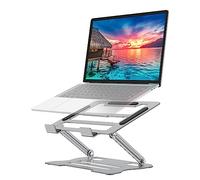 FAPPEN Laptop Tablet Stand, Universal Adjustable Steel Laptop Computer Stand, Ergonomic Foldable Portable Desktop Tray Compatible with 10''-15.6'' Devices-Silver