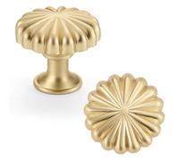 FAPUAL 15 Pack Gold Cabinet Knobs for Kitchen Cabinets and Dresser Drawers，Zinc Alloy Brushed Brass Hardware Handles Pulls，Vintage Cupboard Drawer Knob