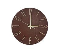 fapugh Wall Clock, Silent Clock, Wall Clocks Battery Operated， 12 inch Modern Wall Clock, Suitable for Offices, Living Rooms, Kitchens, Homes, Schools (Retro Brown Without Second Hand)