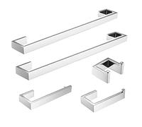 Fapully 5 Piece Bathroom Hardware Accessories Set Stainless Steel Wall Mounted,Chrome Polish Finished
