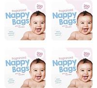 FAQRAH Baby Disposable Diaper Sacks Bags Dispenser Nappy Disposal Bags Easy-Tie for Travel - 2 x 200 (400)