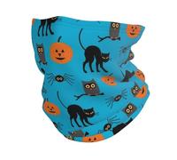 FAQRTIV Adjustable Neck Gaiter Black Cat Spider Pumpkin Neck Warmer Headband Neck Gaiter Head Wrap Headgear Face Mask Magic Scarf Bandana For Sports