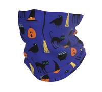 FAQRTIV Adjustable Neck Gaiter Broom Black Cat Neck Warmer Headband Neck Gaiter Head Wrap Headgear Face Mask Magic Scarf Bandana For Sports