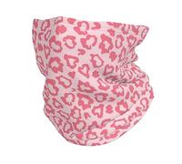 FAQRTIV Adjustable Neck Gaiter Cheetah Lignt Pink Leopard Neck Warmer Headband Neck Gaiter Head Wrap Headgear Face Mask Magic Scarf Bandana For Sports