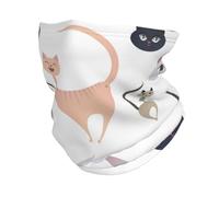 FAQRTIV Adjustable Neck Gaiter Color Cartoon Cat Neck Warmer Headband Neck Gaiter Head Wrap Headgear Face Mask Magic Scarf Bandana For Sports