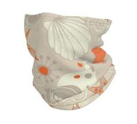 FAQRTIV Adjustable Neck Gaiter Orange Starfish Scallops Neck Warmer Headband Neck Gaiter Head Wrap Headgear Face Mask Magic Scarf Bandana For Sports