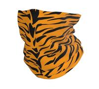 FAQRTIV Adjustable Neck Gaiter Yellow Tiger Stripe Neck Warmer Headband Neck Gaiter Head Wrap Headgear Face Mask Magic Scarf Bandana For Sports