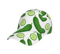 FAQRTIV Baseball Cap for Men and Women Cartoon Green Cucumber Adjustable Size Trucker Low Profile Hat for Running Workouts and Outdoor