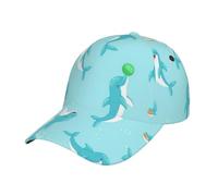 FAQRTIV Baseball Cap for Men and Women Cute Dolphin Blue Adjustable Size Trucker Low Profile Hat for Running Workouts and Outdoor
